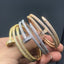Precision Thick Plating Head and Tail Diamond Fashion Three-Circle Full Diamond Couple Bracelet - Korvel