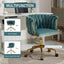 Accent Chair Makeup Chair with Hand Woven Backrest, Modern 360° Swivel Home Office Desk Chair for Study (GREEN) - Korvel