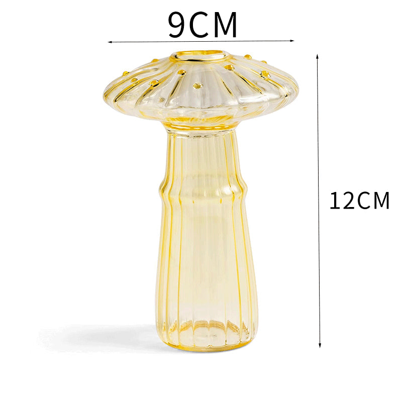 Vase en verre champignon élégant pour la décoration intérieure