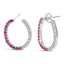 Boucles d'oreilles créoles en argent sterling avec rubis et saphirs blancs