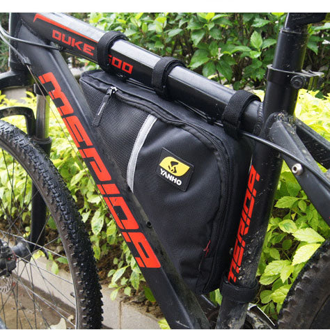 Cycling Bicycle Mountain Bike Bag Triangle Tool Bag Three-Point Velcro Fixed Right-Angle Bag Equipment Large Capacity - Korvel
