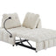 Beige Velvet Modern Sofa with Pull-Out Bed and USB Port