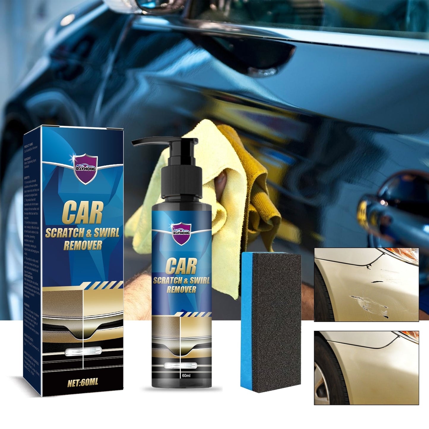 Car Scratch & Swirl Remover, Car Polishing Scratch Repair Paint Curing Renovation Touch-Up Detailer - Korvel