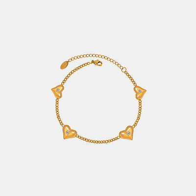 Titanium Steel Zircon Heart Bracelet - Korvel