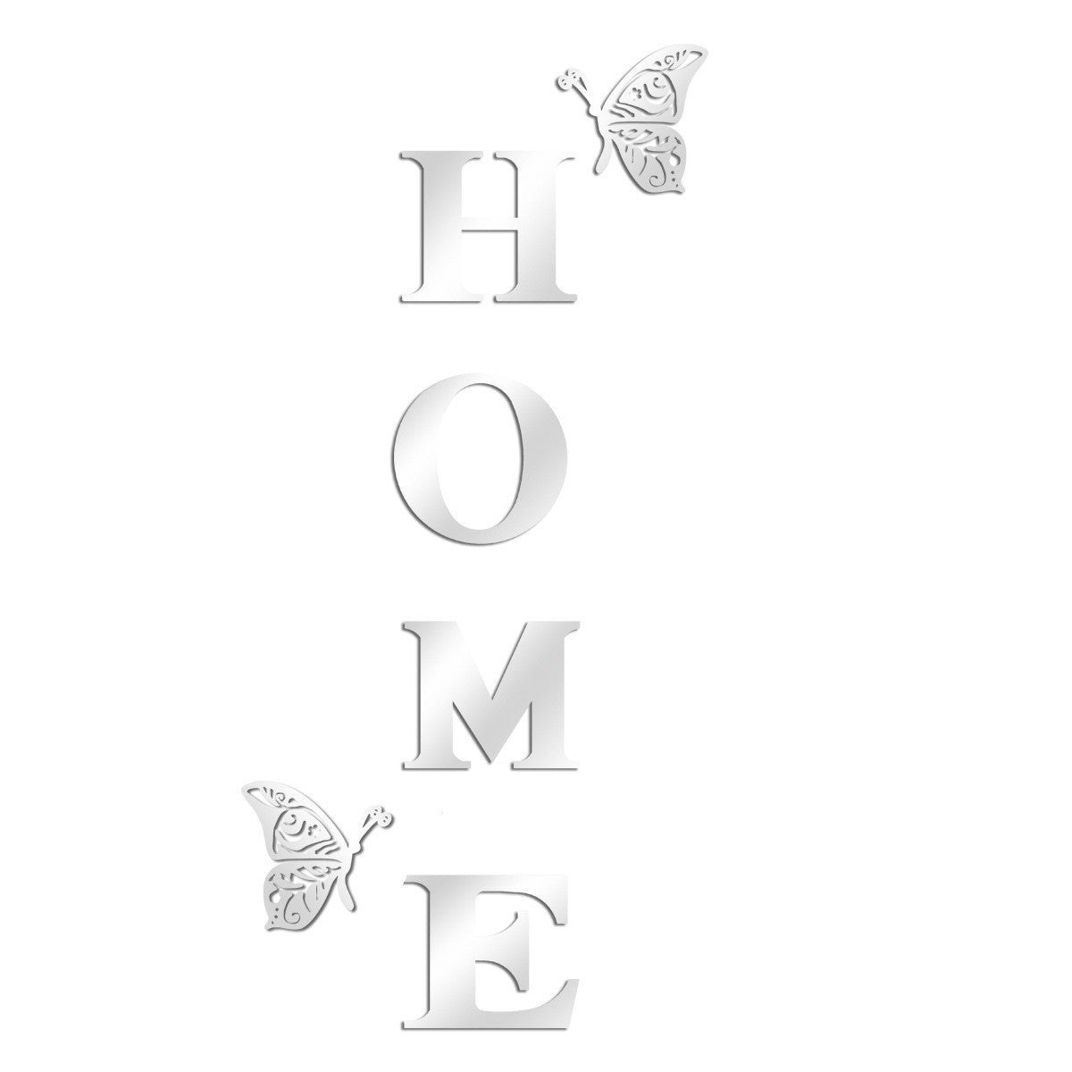 Miroir Décoratif Lettre HOME Deux Papillons Élégant