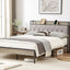 Premium Grey Full Size Bed Frame with Charging Station