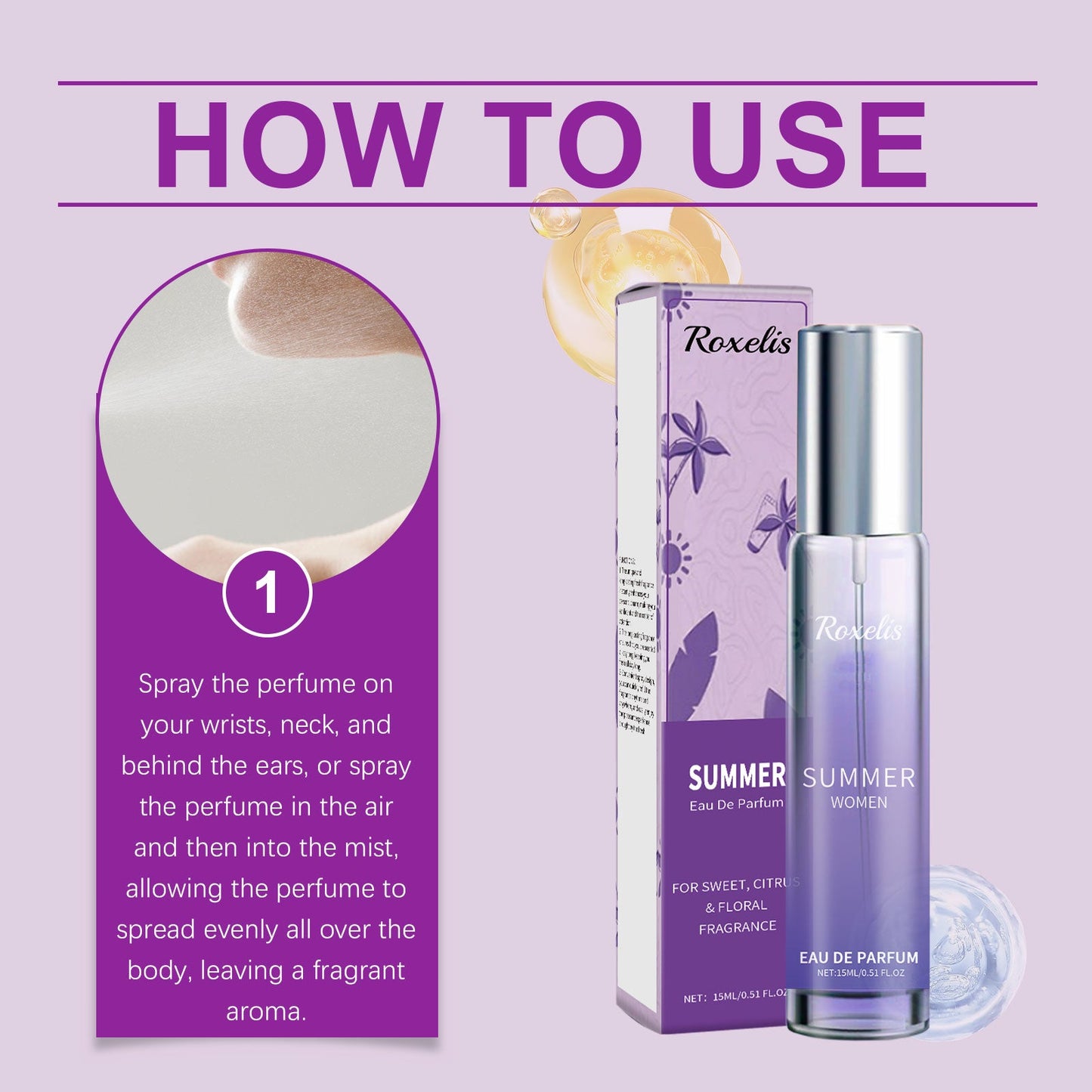 Refreshing Citrus Summer Perfume With Light Fragrance Charm Exudes A Refreshing And Long-Lasting Fragrance Spray - Korvel