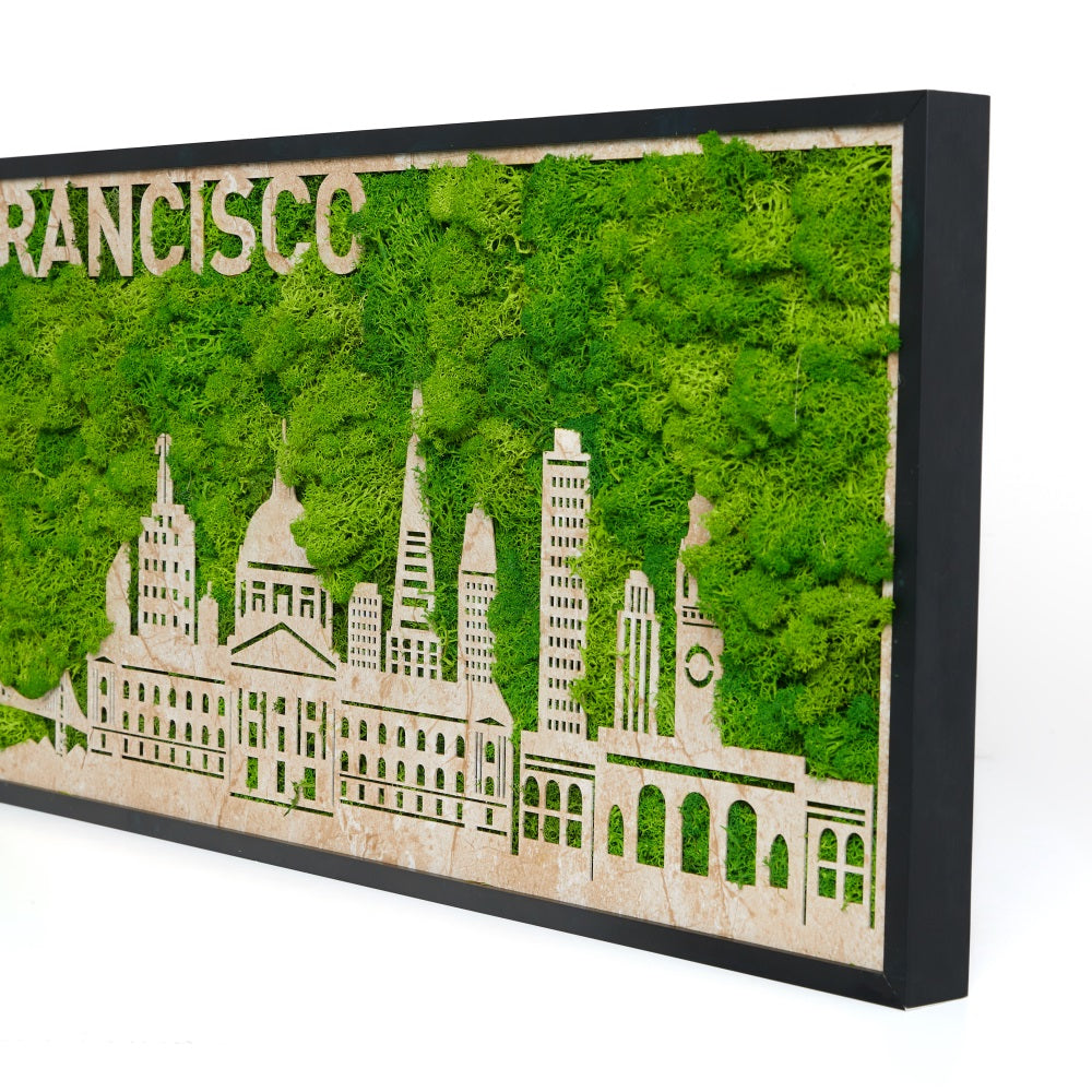 San Francisco Moss City Silhouette Metal Wall Art - Korvel