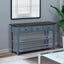Retro Design Console Table with Two Open Shelves, Pine Solid Wood Frame and Legs for Living Room (Antique Navy+Espresso) - Korvel