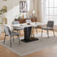 2-piece retro linen chair set with curved wooden backrest, cushioned seat, adjustable metal legs, (gray linen) - Korvel