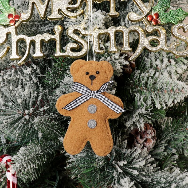 Christmas Party Decoration Christmas Tree Christmas Cartoon Pendant Biscuit Bear Small Pendant Set Christmas Supplies - Korvel