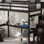 Twin Size Loft Bed with Storage Staircase and Built-in Desk - Espresso