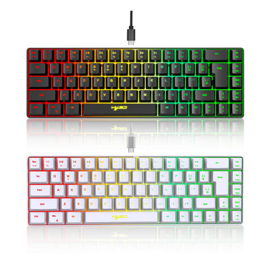 60% Mini 68 Key Mechanical Texture Film Gaming Keyboard ABS Material RGB Backlit Mini Portable Keyboard - Korvel