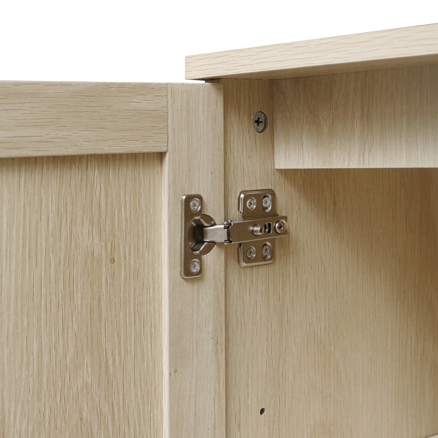 Buffet 4 Portes en Rotin - Cabinet de Rangement Élégant