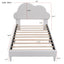 Twin Size Upholstered Cloud-Shape Bed ,Velvet Platform Bed with Headboard,No Box-spring Needed,Beige - Korvel