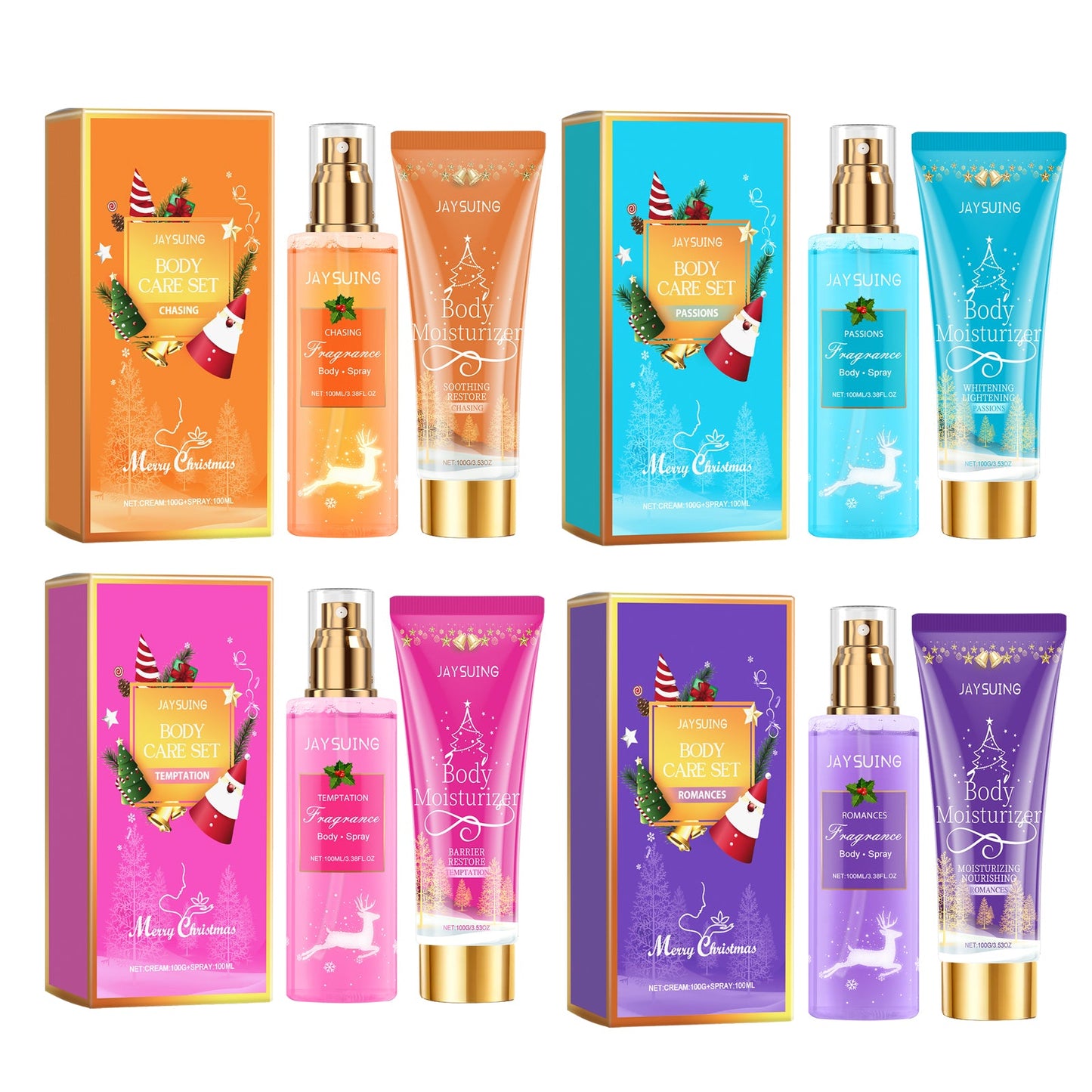 Christmas Perfumed Body Care Set, Deodorant Spray Body Lotion For Lasting Holiday Party Scent - Korvel