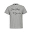 Handwritten English Letter Print Short Sleeve T-Shirt Men's Slim Fit Regular Shoulder Casual Round Neck Half Sleeve Top INS Trendy Tee - Korvel