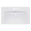 30" Single Bathroom Basin Sink, Vanity Top Only, 3-Faucet Holes, Resin - Korvel
