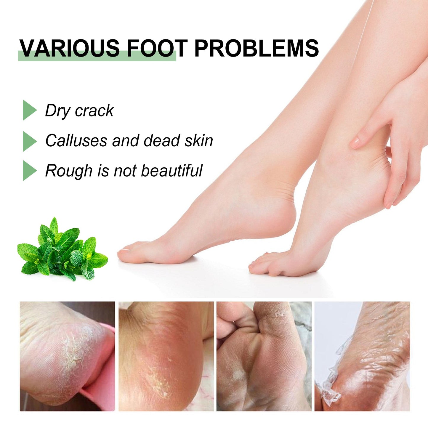 Crème pour les pieds à la menthe poivrée pour des pieds doux et lisses