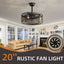 20 inch Caged Ceiling Fan with Lights - Korvel