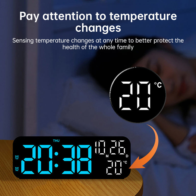 Premium Digital Alarm Clock with Temperature and Voice Control