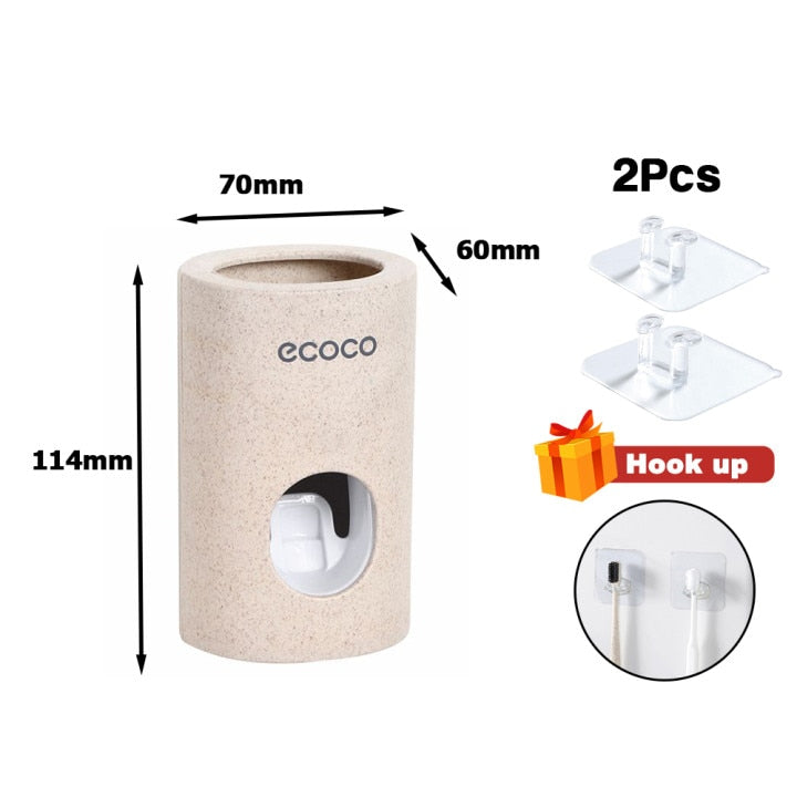 Automatic Toothpaste Dispenser Squeezers Toothpaste Tooth Dust-proof Toothbrush Holder Wall Mount Stand Bathroom Accessories Set - Korvel
