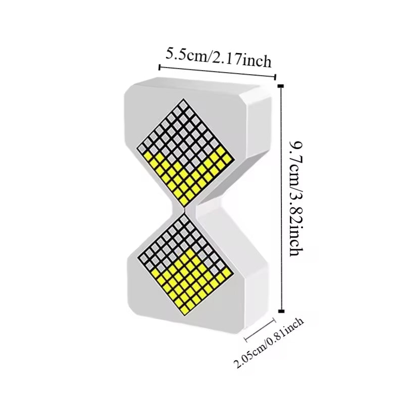 Cyber-style LED electronic sand timer: gravity-sensing, 1-30min countdown, tech decompression toy - Korvel