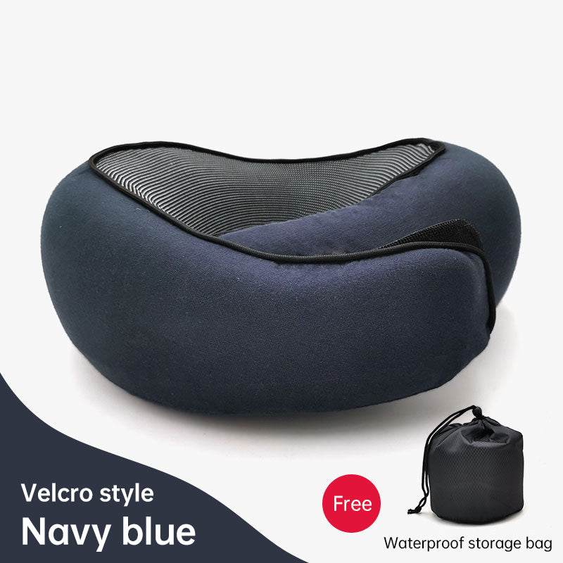 Memory Foam Neck Travel Pillow: Soft, 360° Head Support, for Home, Plane & Car - Korvel