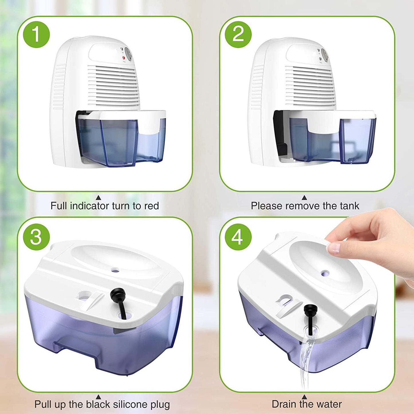 9V/USB Mini Dehumidifier Small Dehumidifier Small Mute White Household Dehumidifier - Korvel