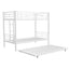 Cama litera resistente de dos camas individuales con cama nido - Blanca
