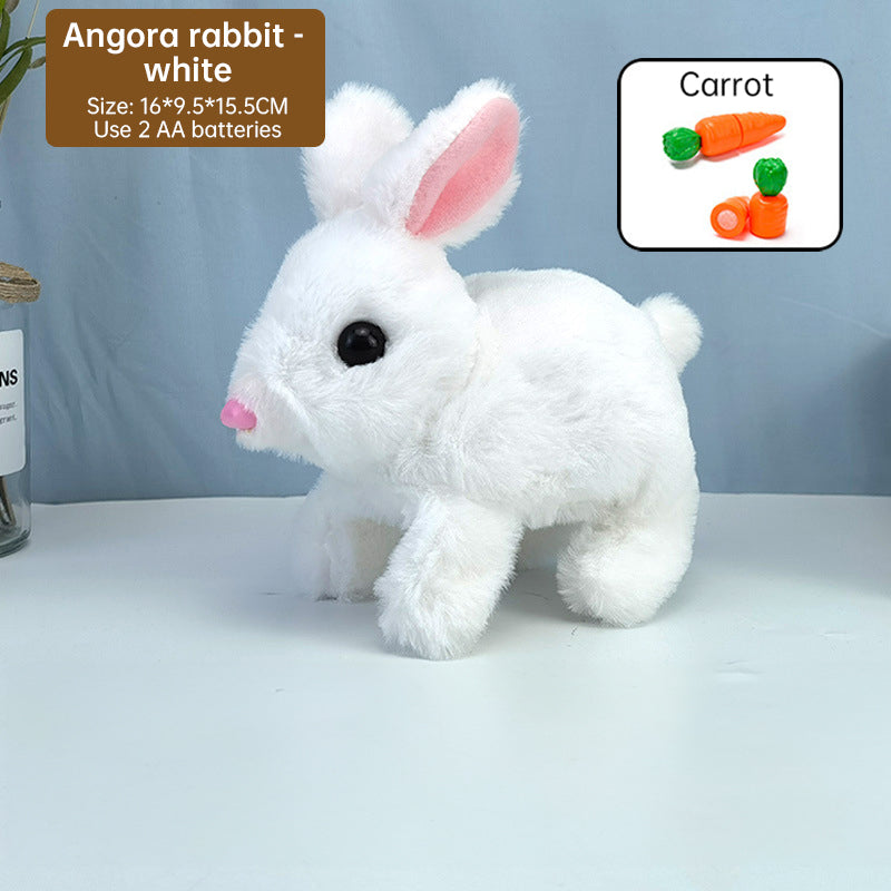 2025 Upgraded Interactive Bunny Toy. Hops, walks, talks, shakes ears. Plush Gift for Kids (Grey). - Korvel