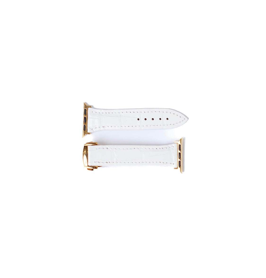 Correa de Apple Watch de Cocodrilo Blanco Mate