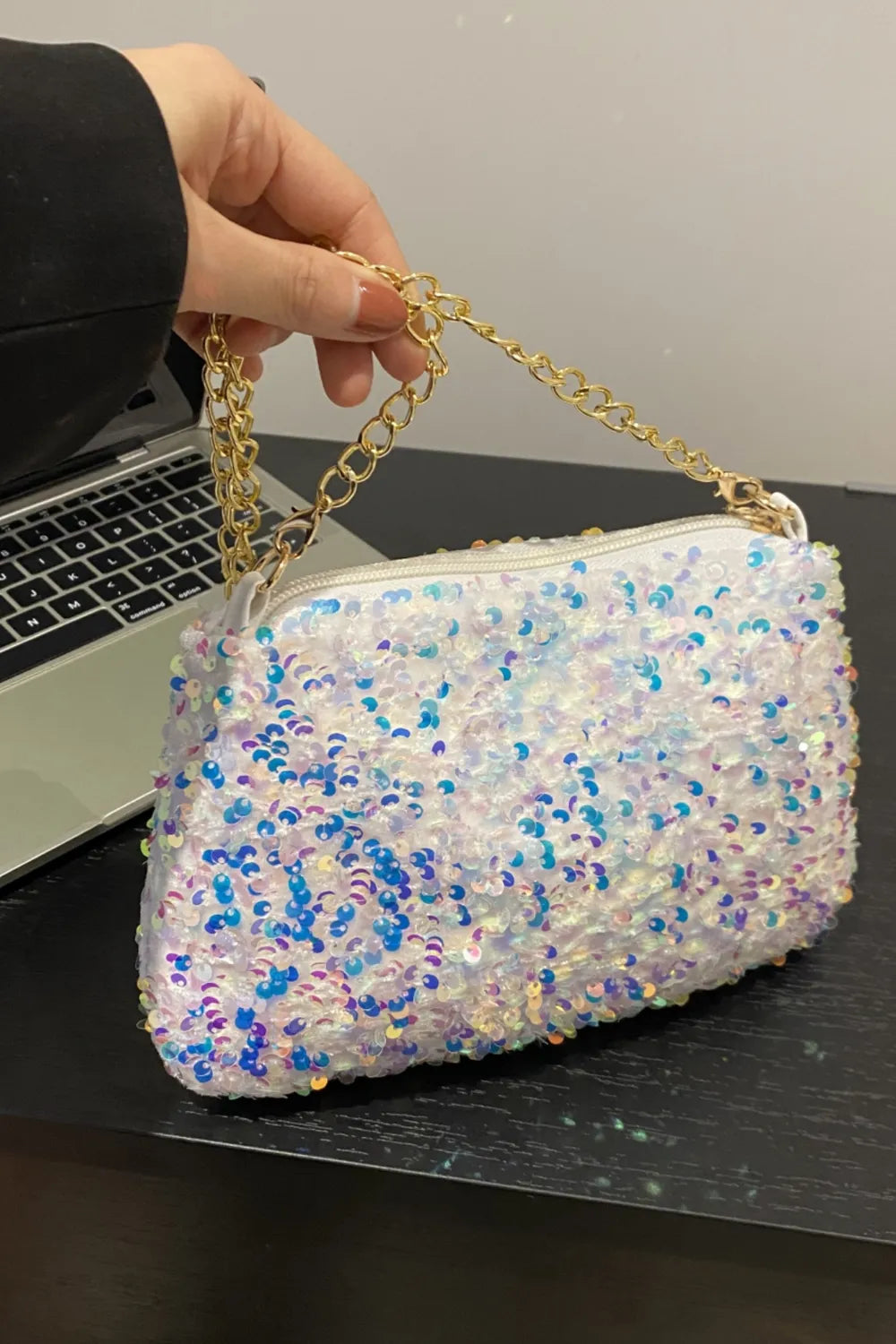 Sequin Removable Strap Shoulder Bag - Korvel