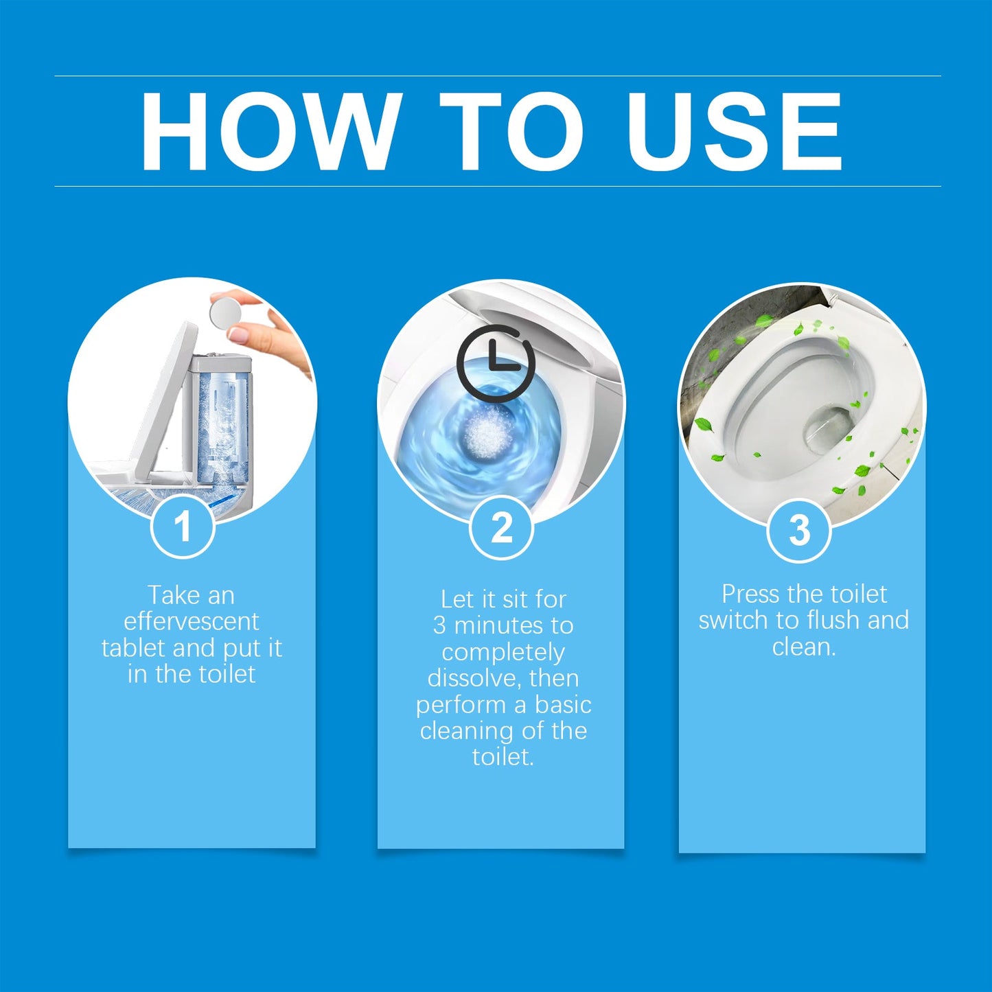 Effervescent Toilet Cleaning Tablets - Automatic Deodorizer