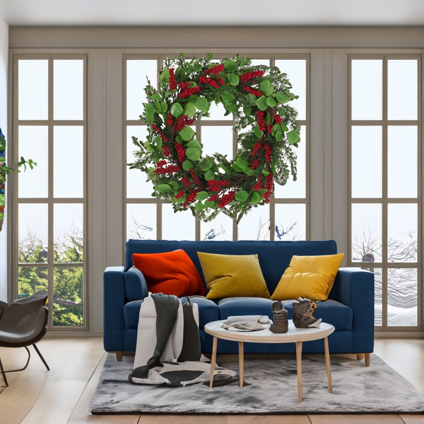 25.5" LEAVES/BERRY WREATH - Korvel