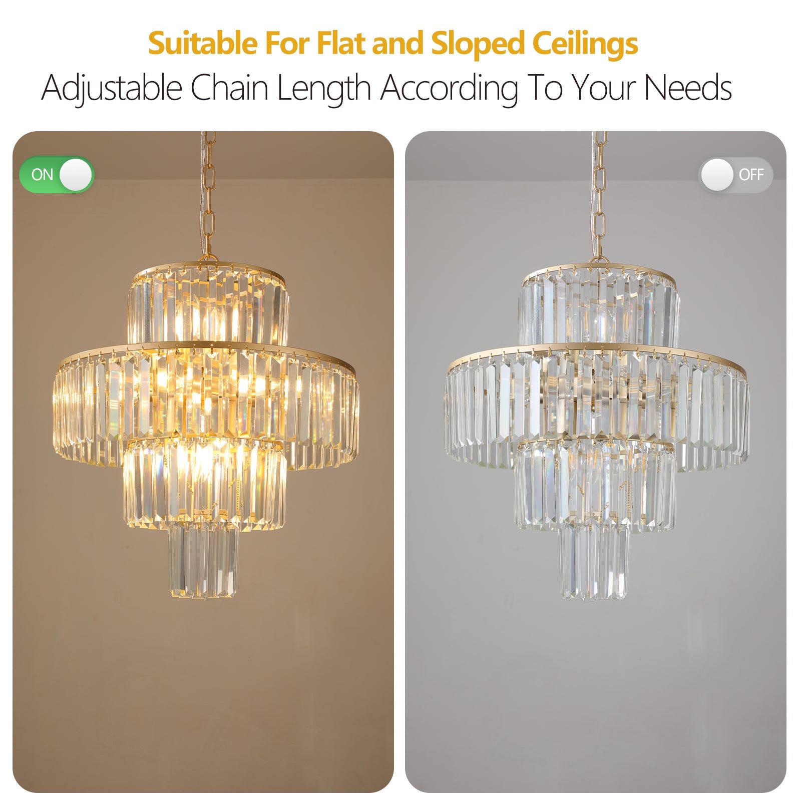 Luxury Crystal Chandelier Modern Chandeliers Lights Fixture Hanging Pendant Light Fixture Dia 19.7 Inch - Korvel