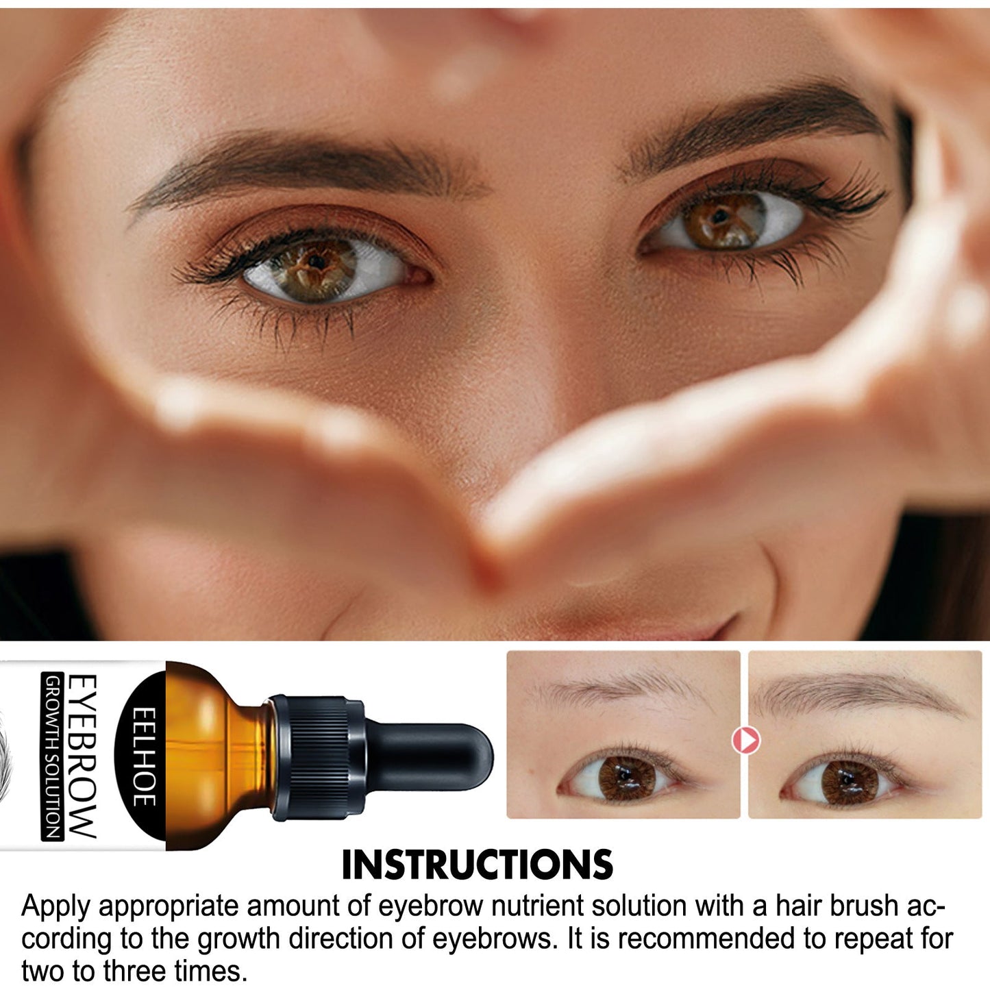 Eyebrow Liquid Eyebrow Black Thick Natural Essence Gentle Moisturizing Care Liquid Thick Eyebrow Nourishing Repair - Korvel