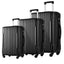 Hardshell Luggage Sets 3 Pcs Spinner Suitcase with TSA Lock Lightweight 20''24''28'' Black + ABS - Korvel