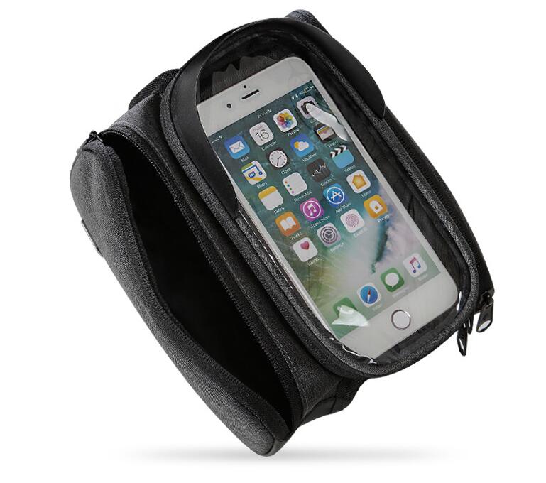 Sahoo 122007 Touch Screen Bike 6.5in Cell Mobile Phone Bag Front Frame Top Tube Cycling Pouch - Korvel