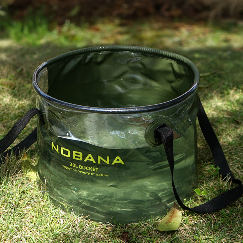 Outdoor folding bucket camping portable barbecue dish washing bucket telescopic fishing bucket - Korvel