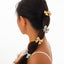 Versatile five petal flower alloy hair accessory with fashionable glossy imitation pearl bow headband - Korvel