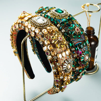 Baroque Court Style Embroidered Wide-Brimmed Headband