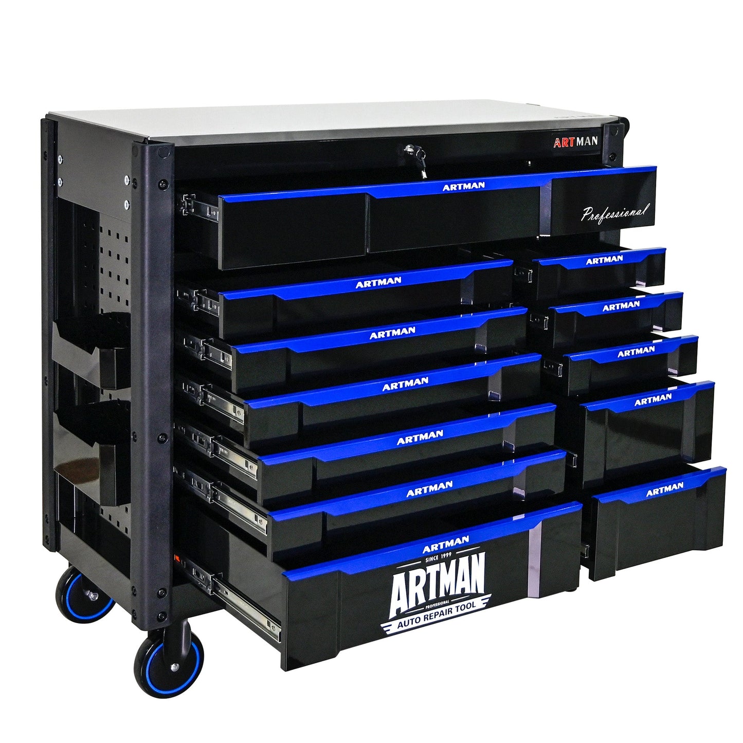 12-Layer Drawer Multi-Purpose Tool Car, With Wheels, Iron Top - Korvel