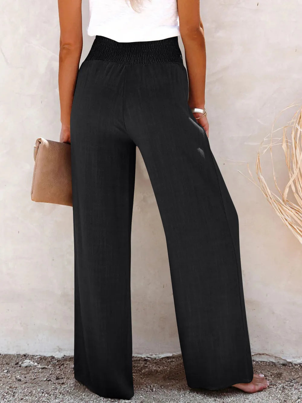 Full Size Decorative Button High Waist Pants - Korvel