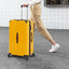 Luggage Set 4 pcs (20"/24"/29"/Travel Bag), PC+ABS Durable Lightweight Luggage with Collapsible Cup Holder TSA Lock, Yellow - Korvel