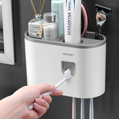 Automatic Toothpaste Squeezer & Toothbrush Holder Set