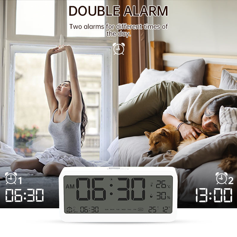 Reloj Digital Multifuncional con Brillo Ajustable