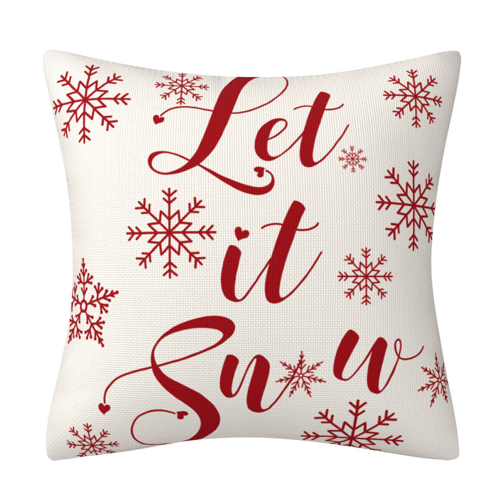Red Christmas Snowflake Pillow Cover for Holiday Decor