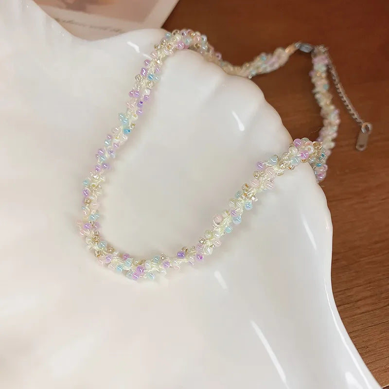 Titanium Steel Rice Bead Necklace - Korvel