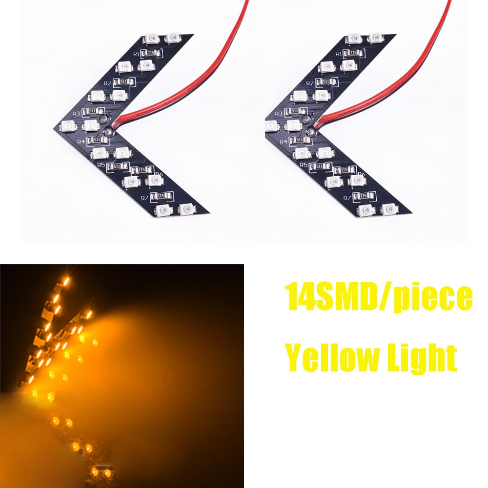 2pcs Arrow Panel 14 SMD LED Car Side Mirror Indicator Lights